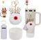 Christmas Stanley Cup Accessories Set- Christmas Silicone Straw Cover, Silicone Stanley Cup Boot, Lipstick Holder, Christmas Charms for Stanley Cup 40oz & 30oz Tumbler. (Christmas White Elk)